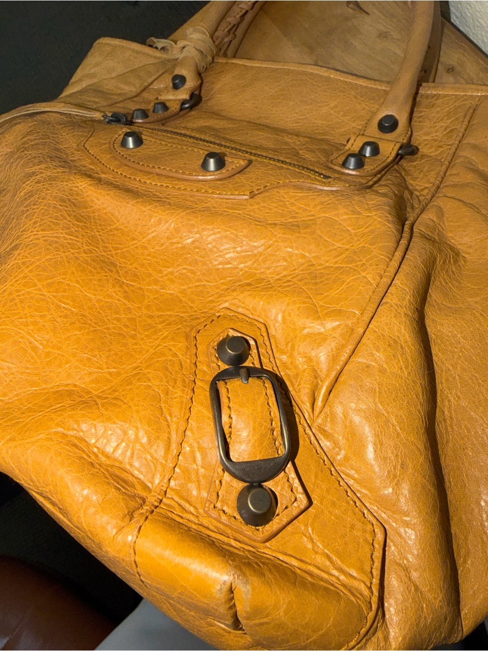 BALENCIAGA Tan Leather Sunday Bag - Picture 12 of 16